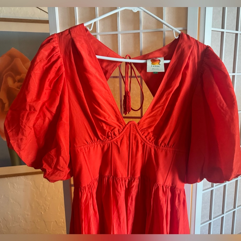 Red Puff Sleeve Dress